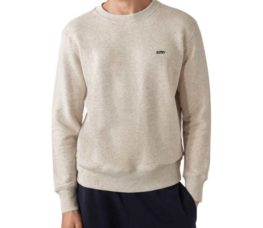 Autry Crew Neck Sweatshirt In Soft Gray Cotton