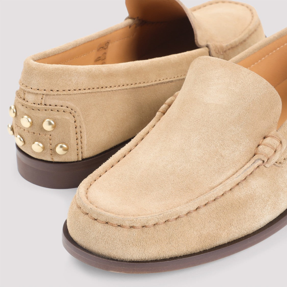 Tod's Ginger Beige Suede Leather Loafers