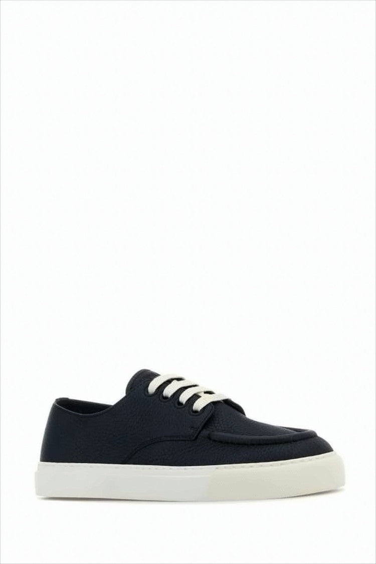 Prada Low-Top Leather Sneakers With Contrasting White Sole