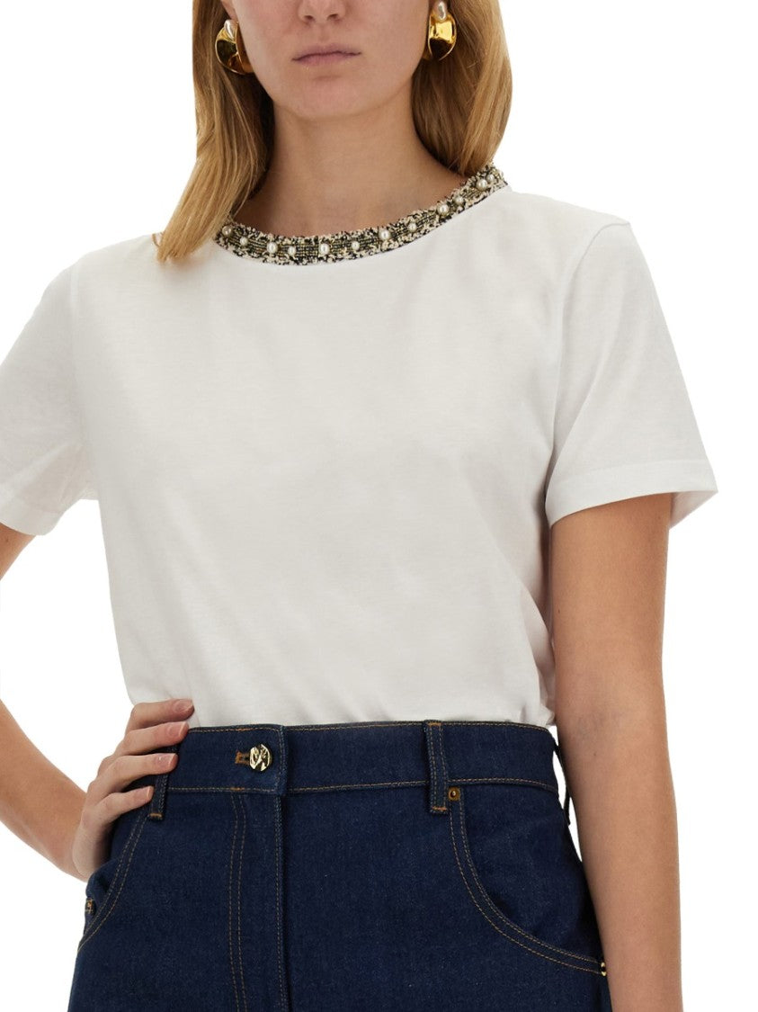 Nina Ricci T-Shirt With Embroidered Collar