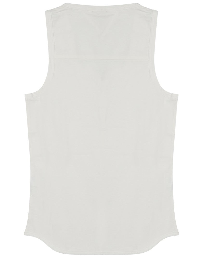 Bottega Veneta Sleeveless White Cotton Top With Button Closure