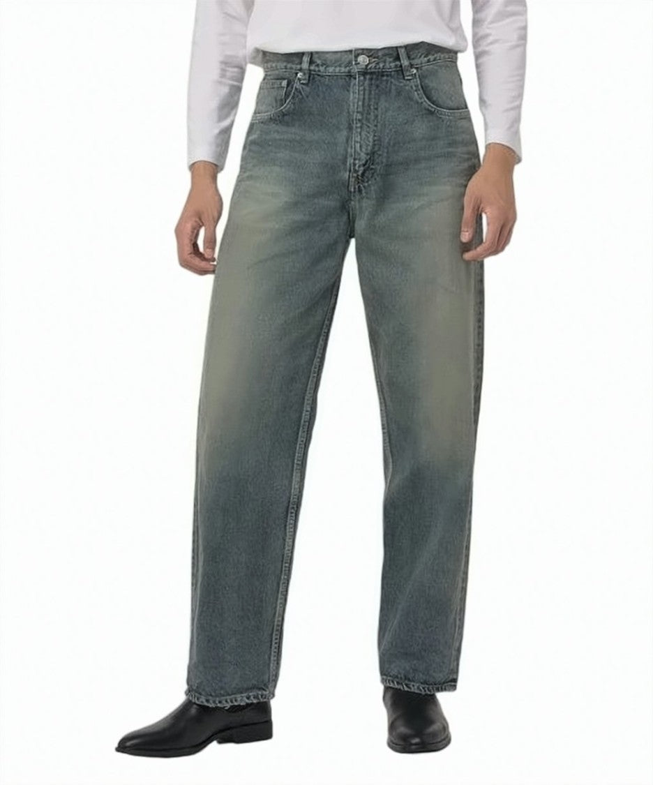 Balenciaga Relaxed Straight-Leg Denim Pants With Vintage Wash
