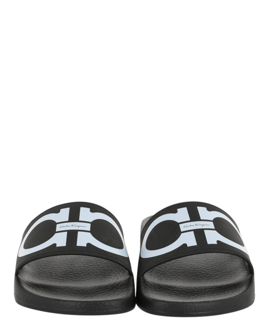 Ferragamo Groovy Dual Gancini Slides