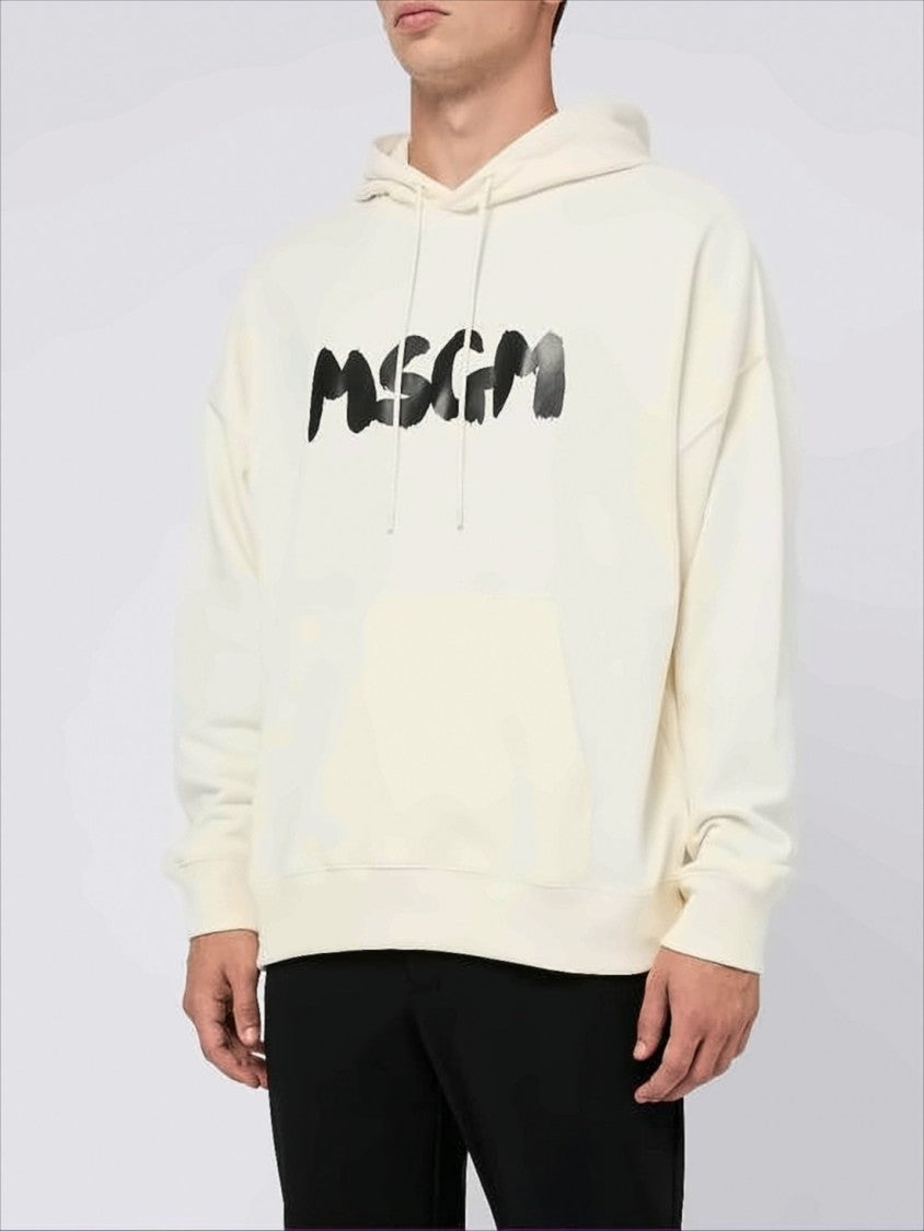 Msgm Relaxed-Fit Graphic Logo Hoodie
