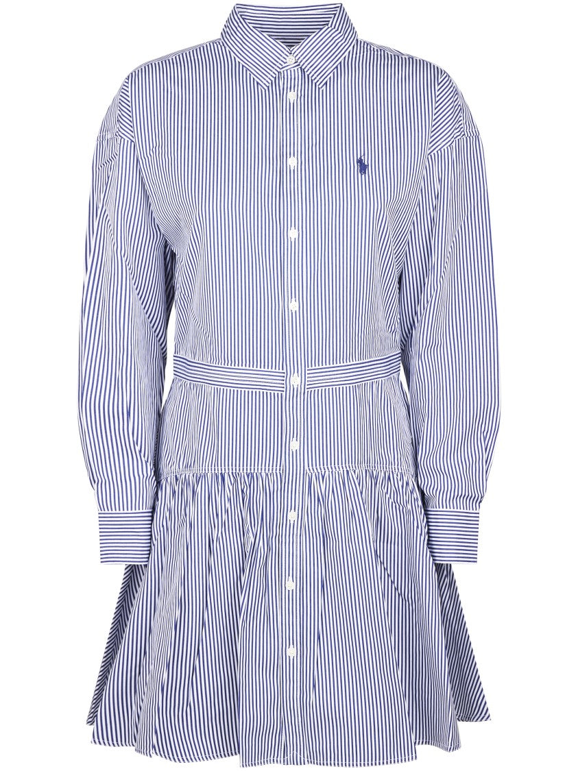Polo Ralph Lauren Vertical Stripe Woven-Shirt Dress With Flared Skirt