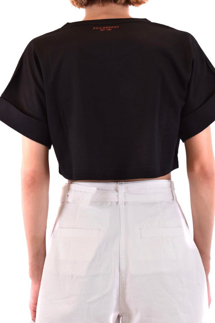 Philosophy Di Lorenzo Serafini Boxy-Cropped T-Shirt With Bold Gradient Graphic