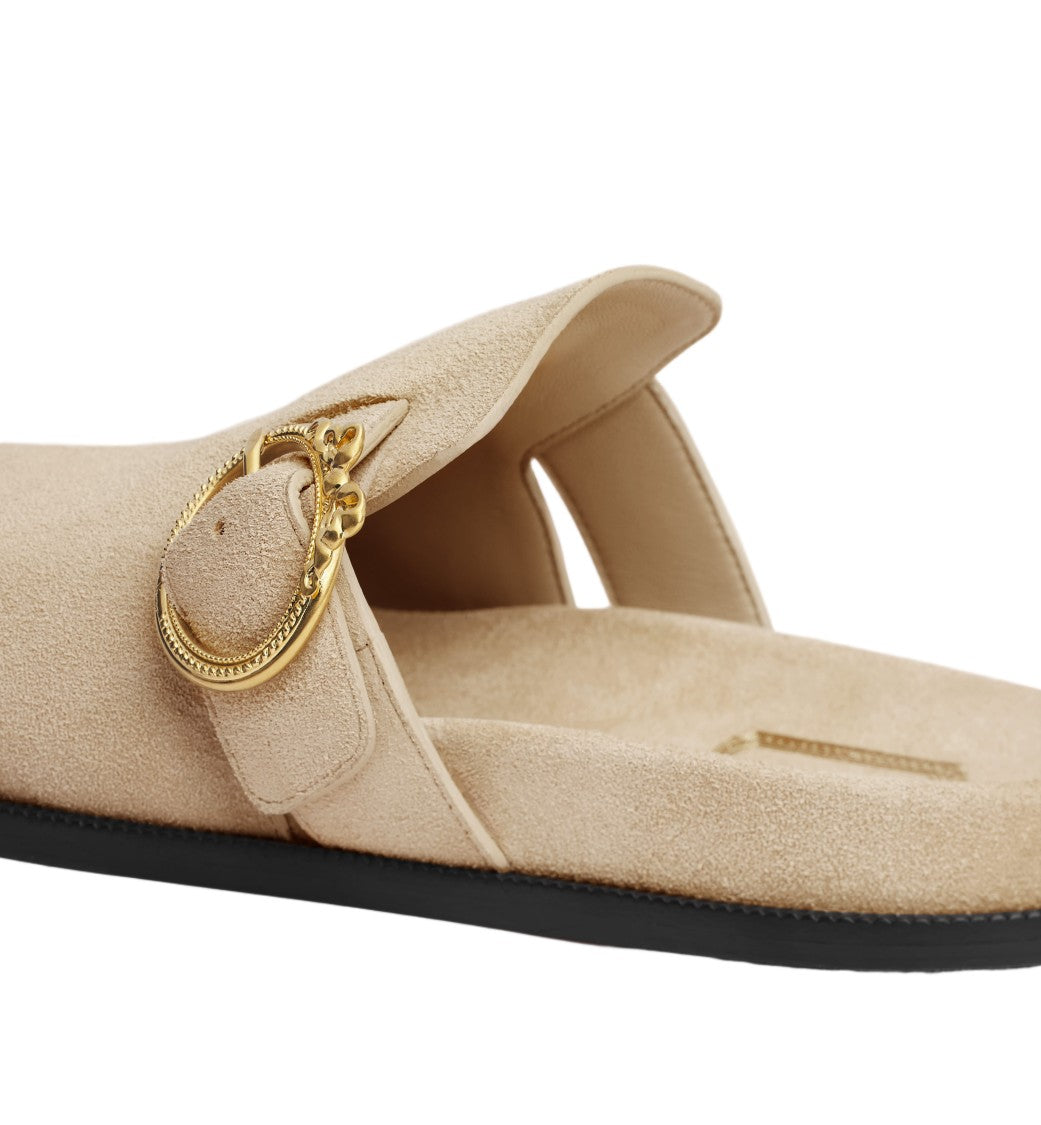 Christian Dior Light Beige Suede Slip-On Flats