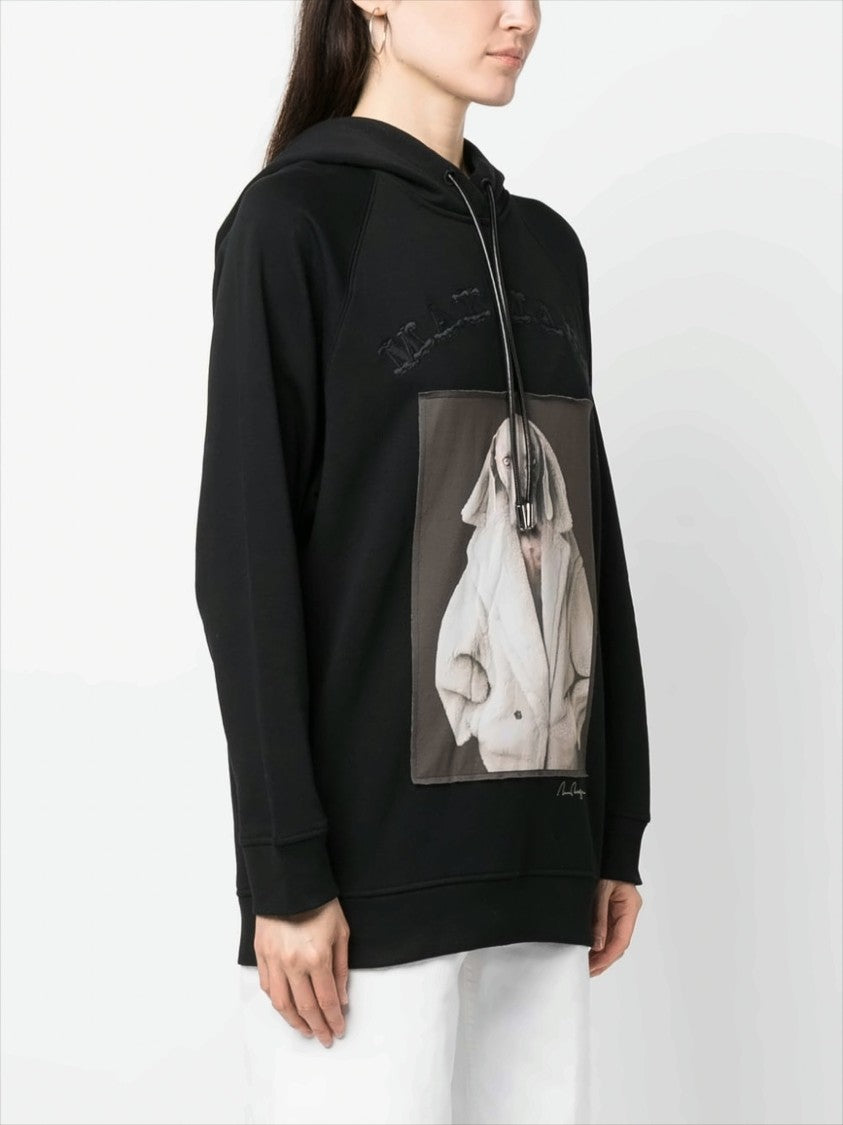 Max Mara Graphic Black Cotton Hoodie