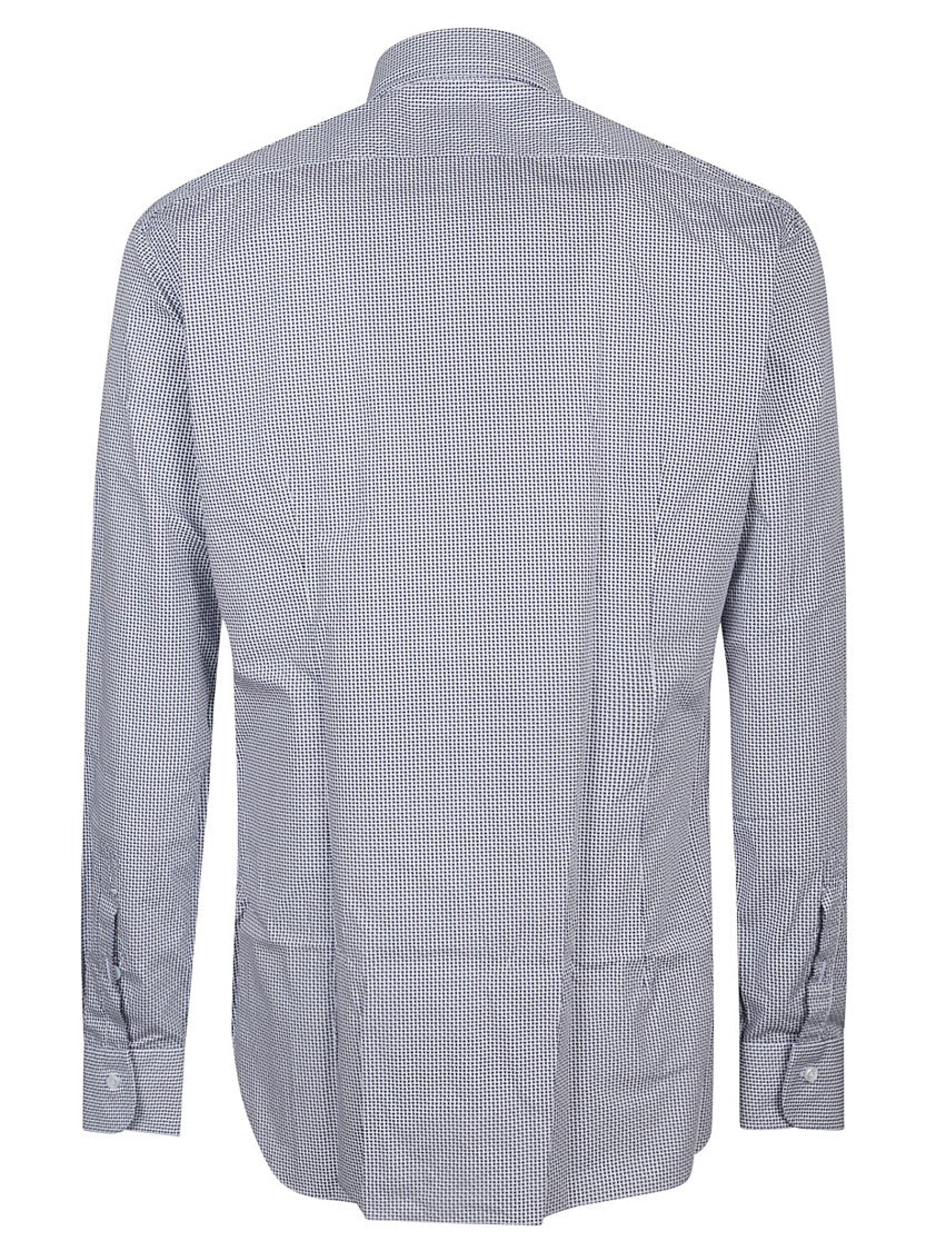 Barba Napoli Long Sleeve Geometric Cotton Shirt