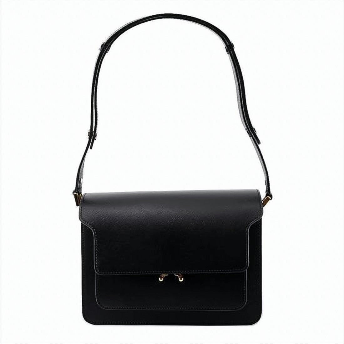 Marni Structured Crossbody Bag In Smooth Calf Leather With Adjustable Strap