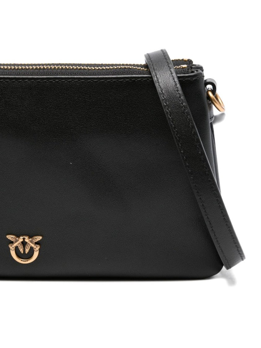 Pinko Compact Smooth Leather Crossbody Bag