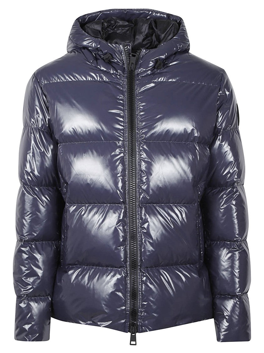 Herno Glossy Padded Jacket With Quilted Design And Hood