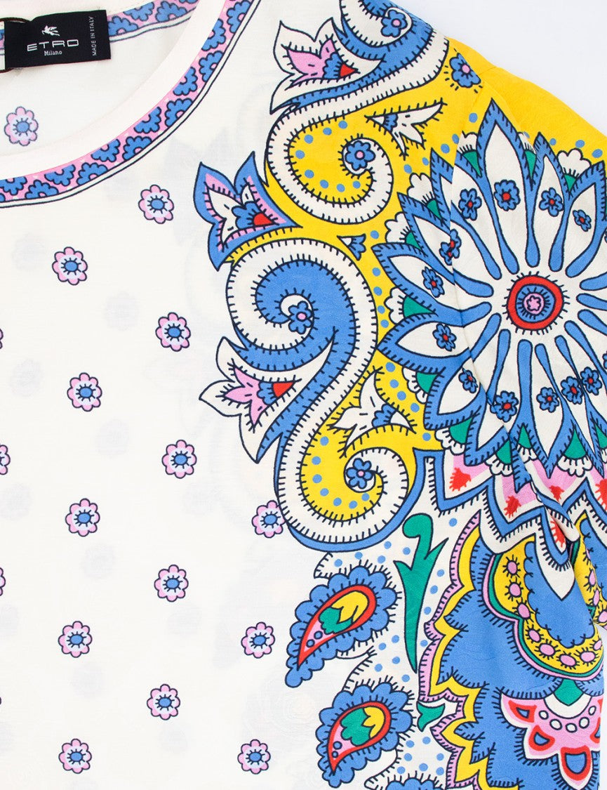 Etro Multi-Coloured Floral Print Top With Back Button Fastening