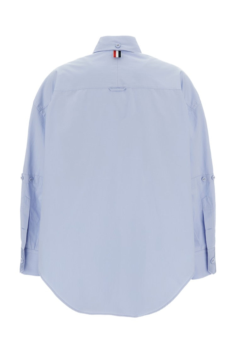 Thom Browne Supersized Long Sleeve Point Collar Shirt