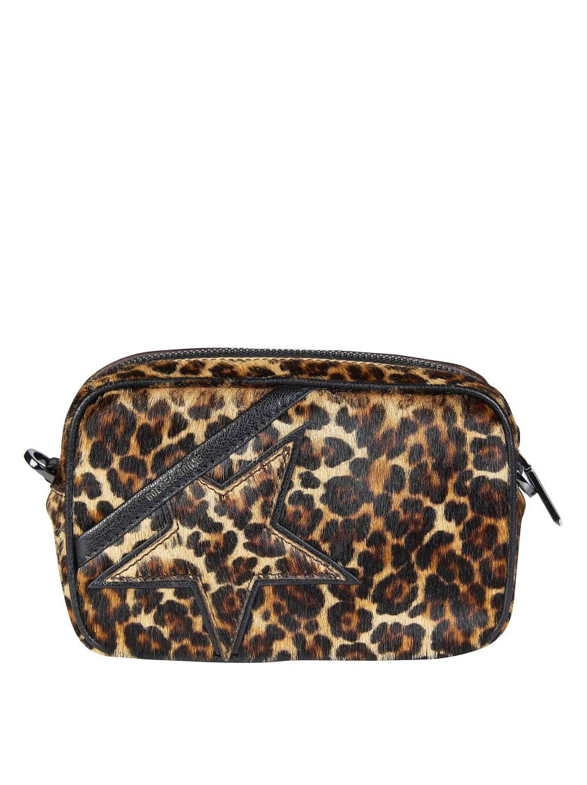 Golden Goose Brown Mini Star Bag Leopard Clutch