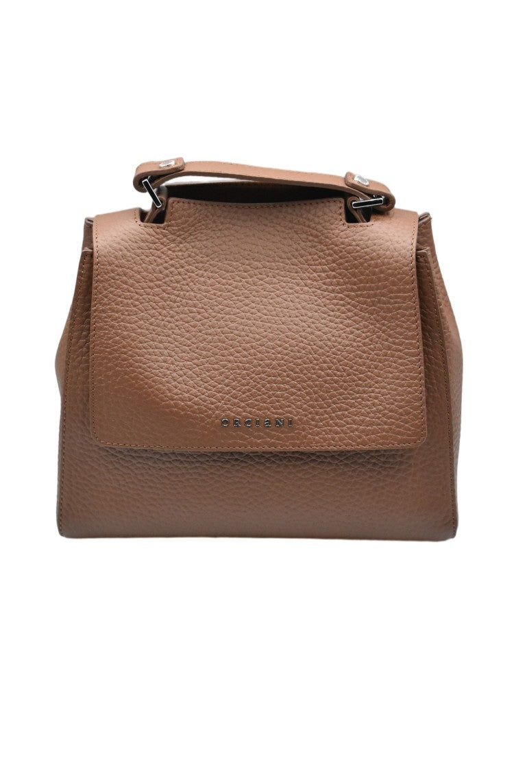 Orciani Bruciato Sveva Soft Hammered Leather Handbag