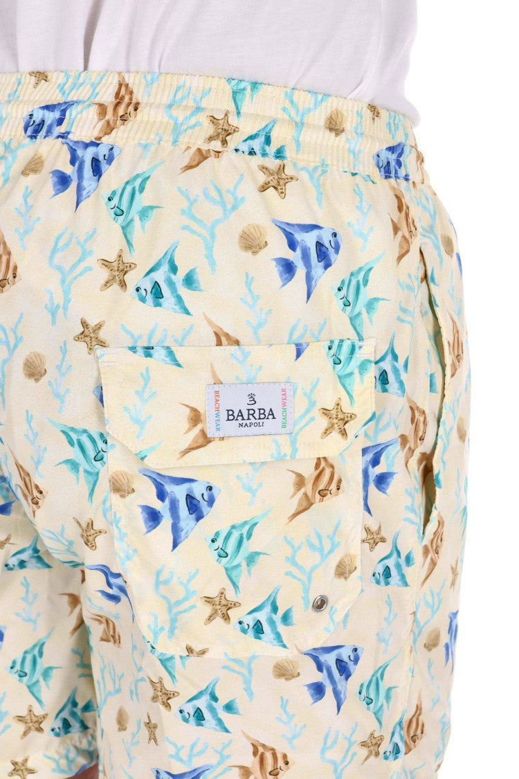 Barba Quick-Dry Fish Print Swim Shorts
