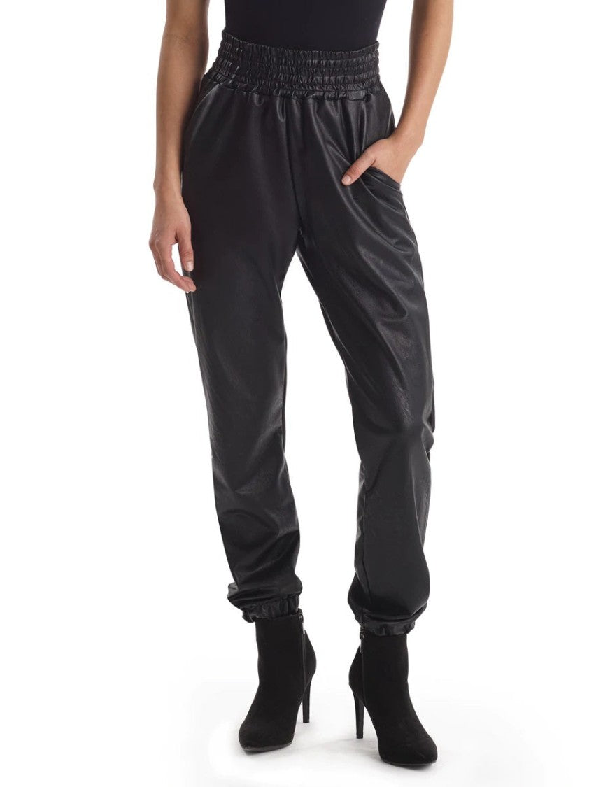 Commando Max Faux Leather Smocked Jogger - Slg68