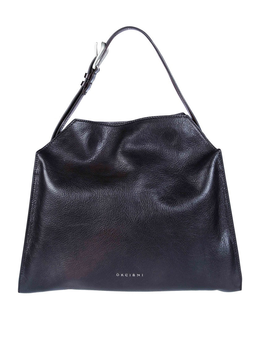 Orciani Trinity M Lagoon Textured Leather Shoulder Bag