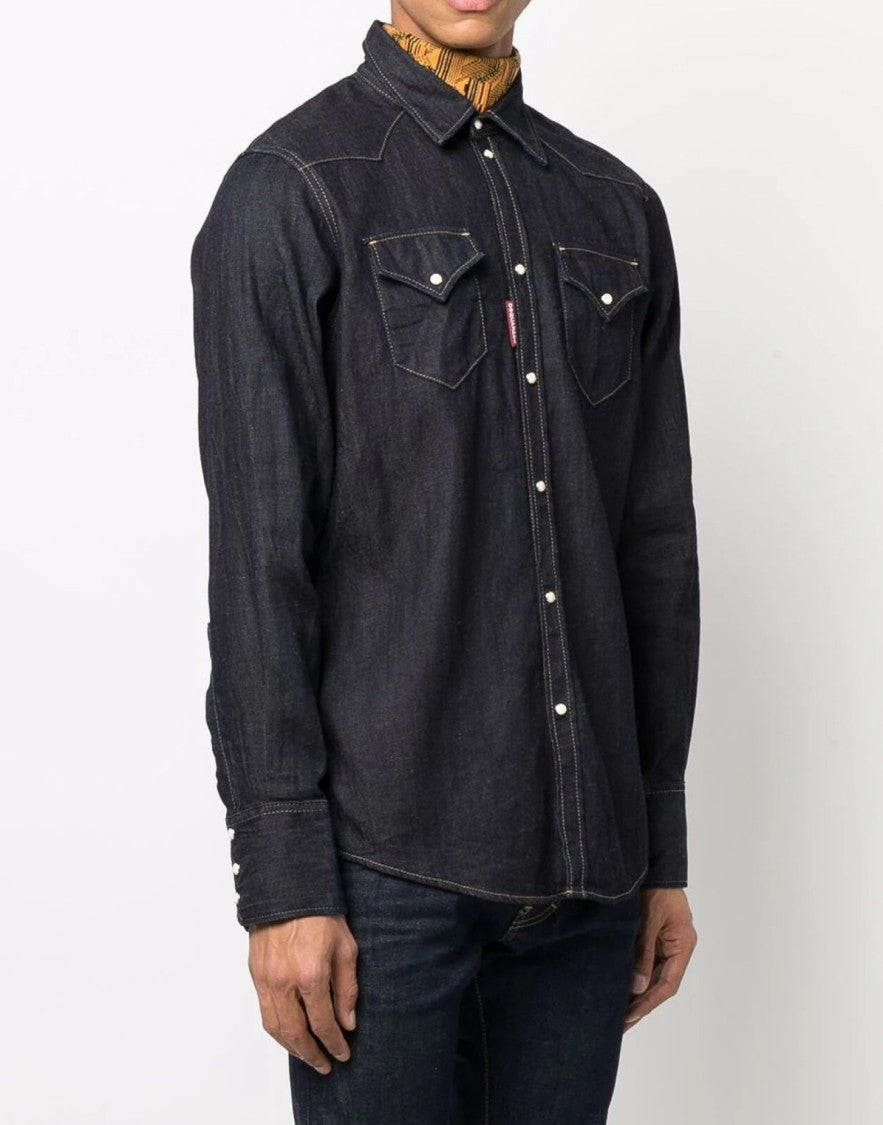 Dsquared2 Hemp Western Denim Shirt