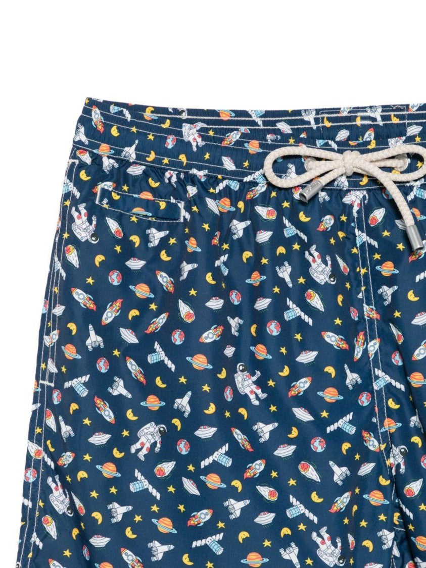 Mc2 Saint Barth Blue Lighting Micro Fantasy Swim Shorts