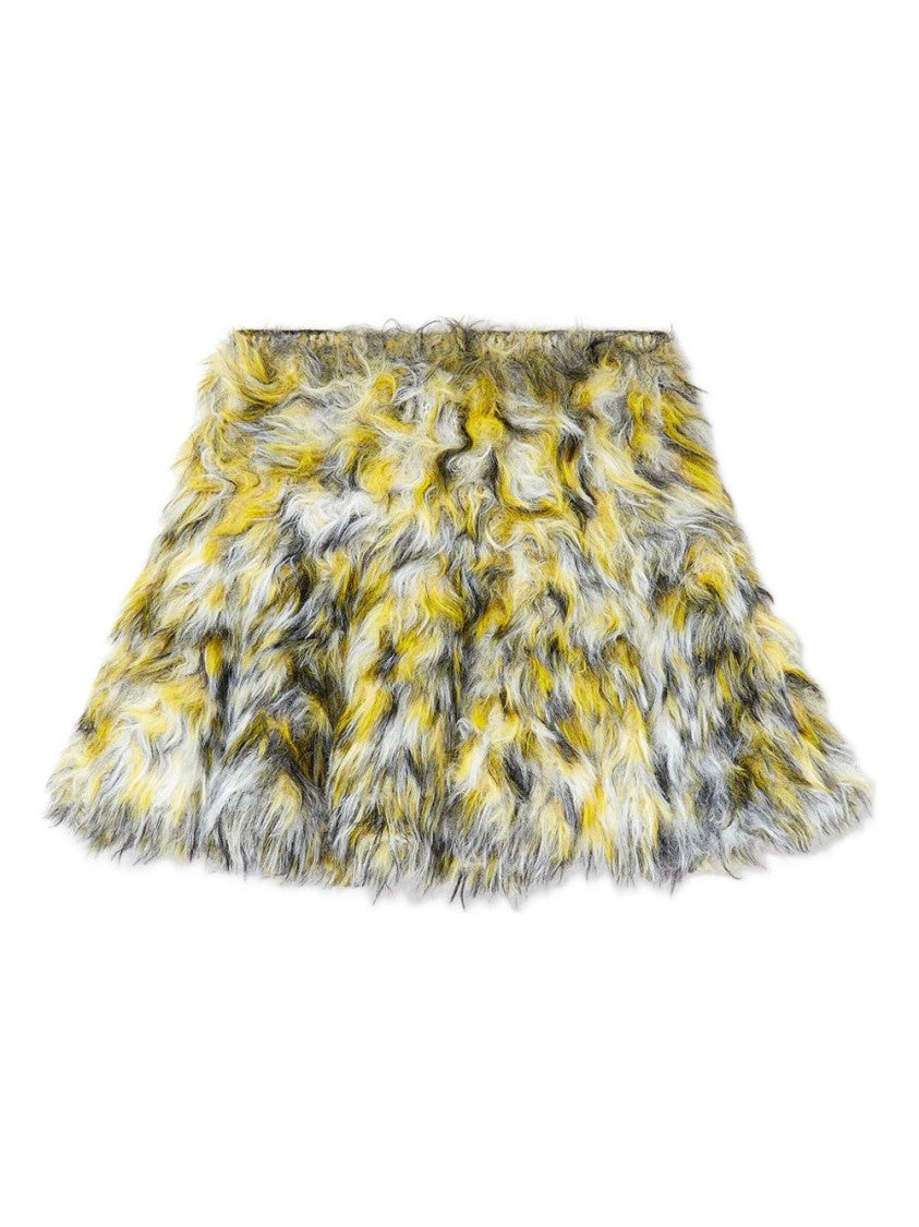 Diesel Multicolored Faux Fur A-Line Skirt
