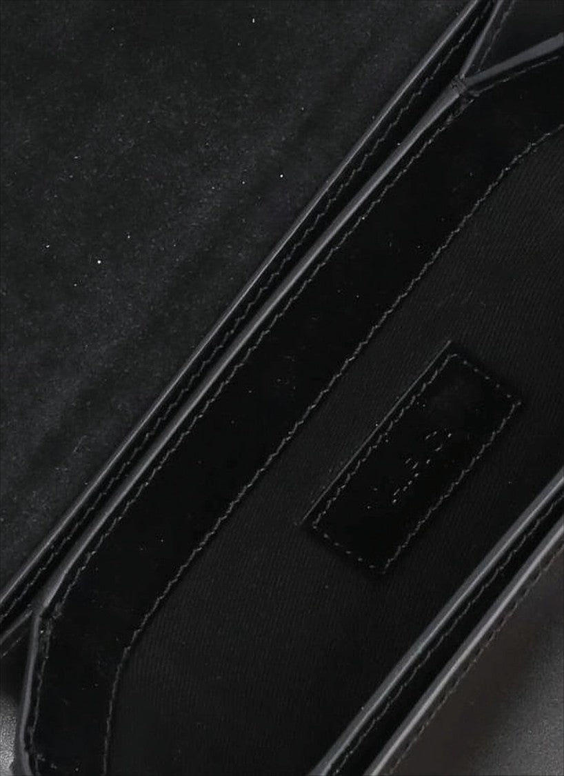 A.P.C. Structured Black Leather Crossbody Bag With Gold-Tone Clasp