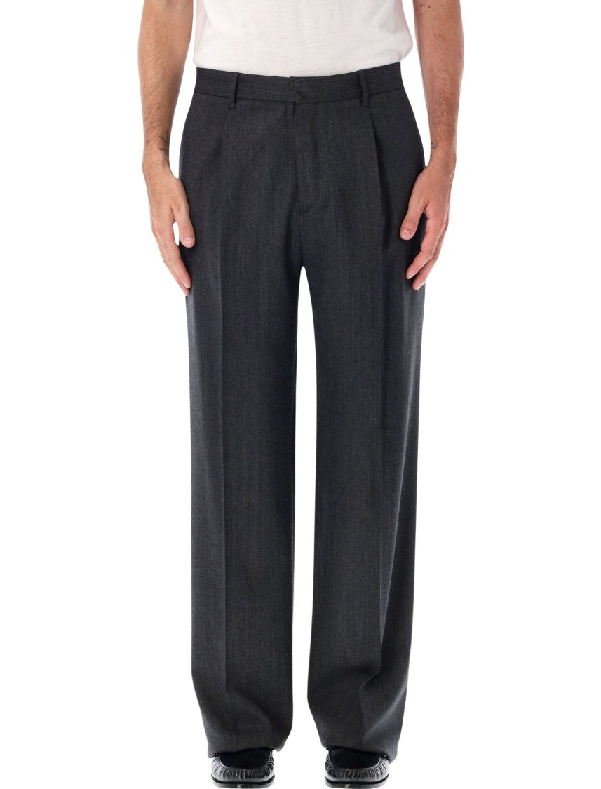 Lardini Migio High-Waist Pleated Wide-Leg Trousers