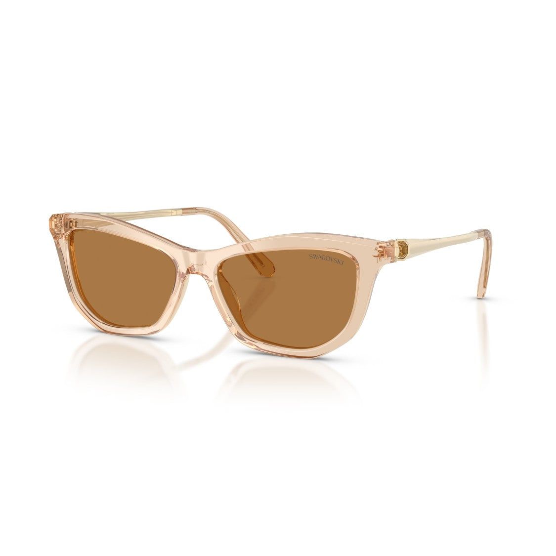 Swarovski 0Sk6057 Translucent Acetate Sunglasses With Angular Frame