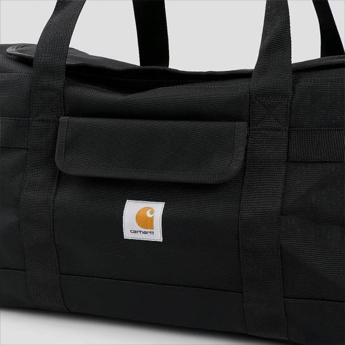 Carhartt Wip Minimalist Black Polyester Travel Bag With Padded Handles