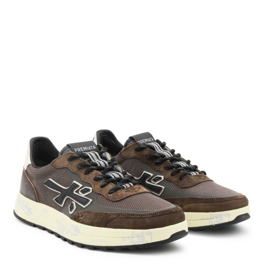 Premiata Brown Leather Nous Sneakers