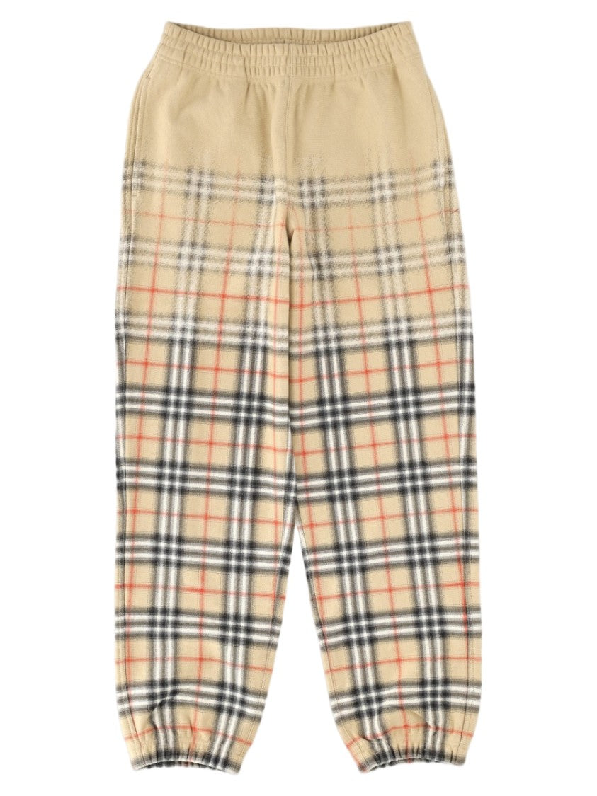 Burberry Multicolour Check Pattern Cotton Straight-Leg Pants