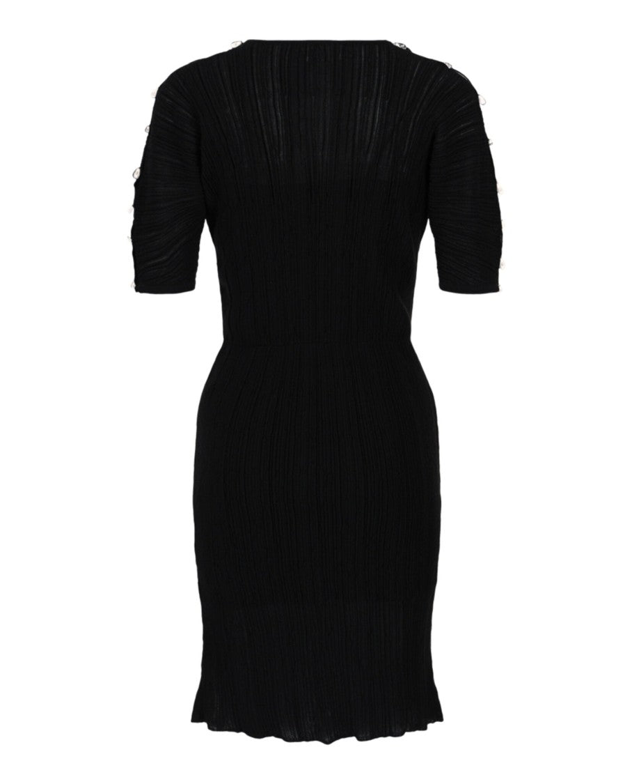 Ferragamo Beaded Crinkle Knit Dress