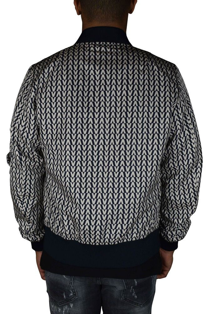 Valentino Garavani Navy Blue Bomber Jacket