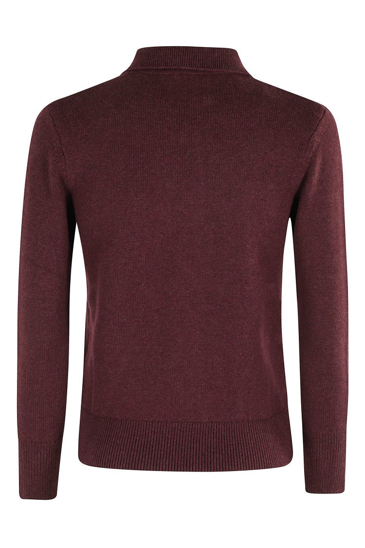 Isabel Marant Étoile Burgundy Cotton-Wool Blend Sweater With Classic Collar And Logo