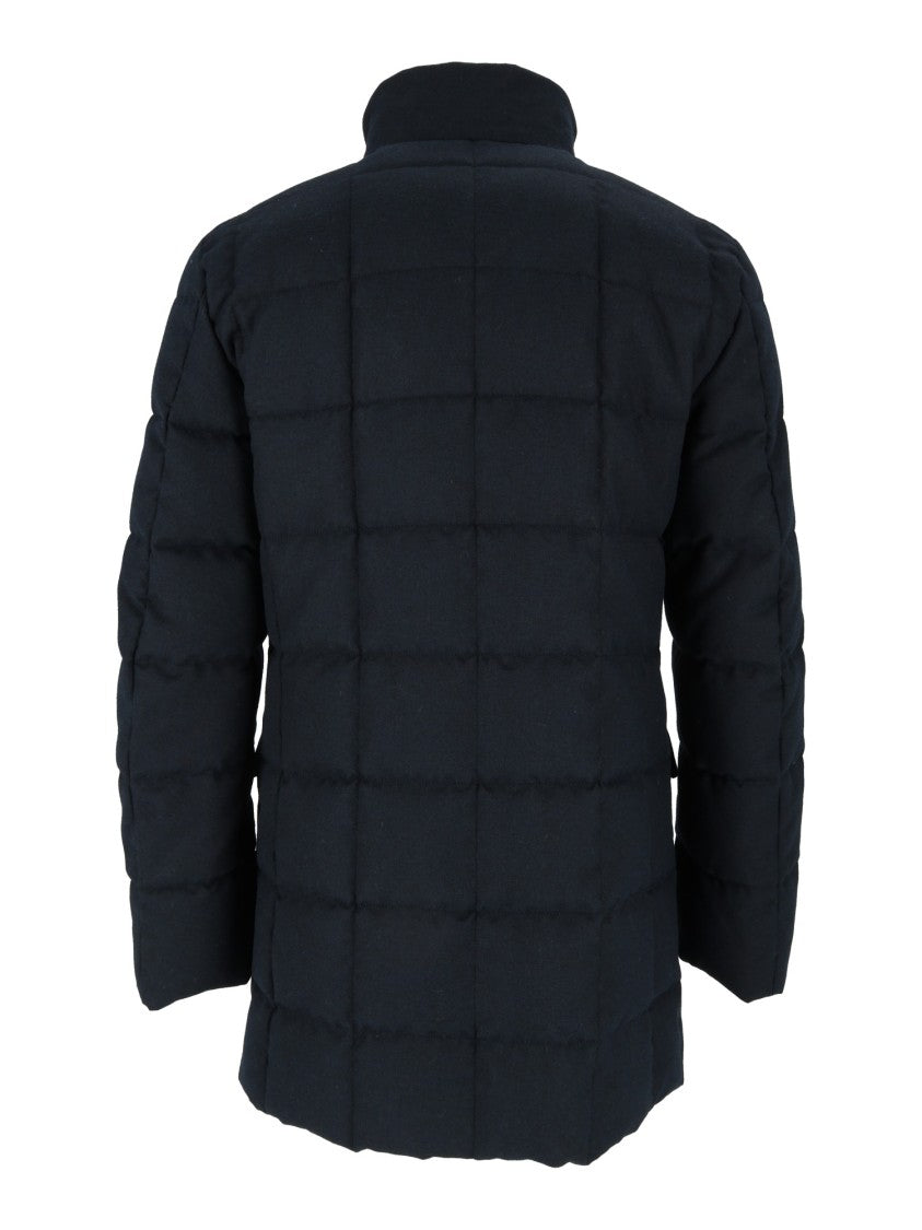 Fay Double-Breasted High Collar Quilted Down Coat