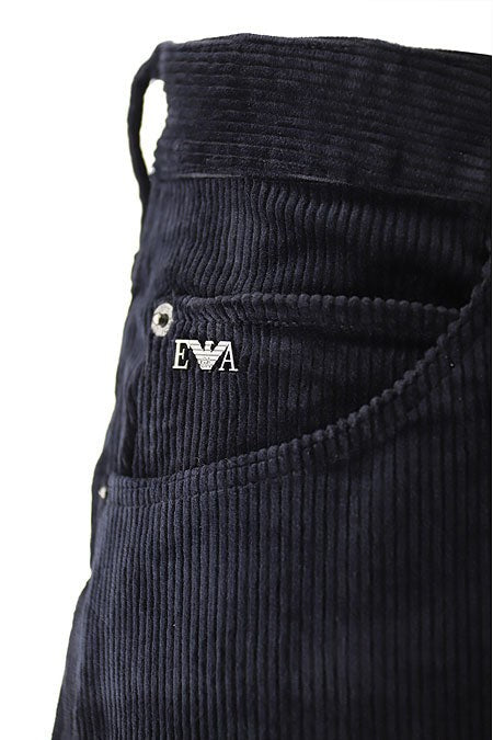 Emporio Armani Ribbed And Velvet Effect Trousers