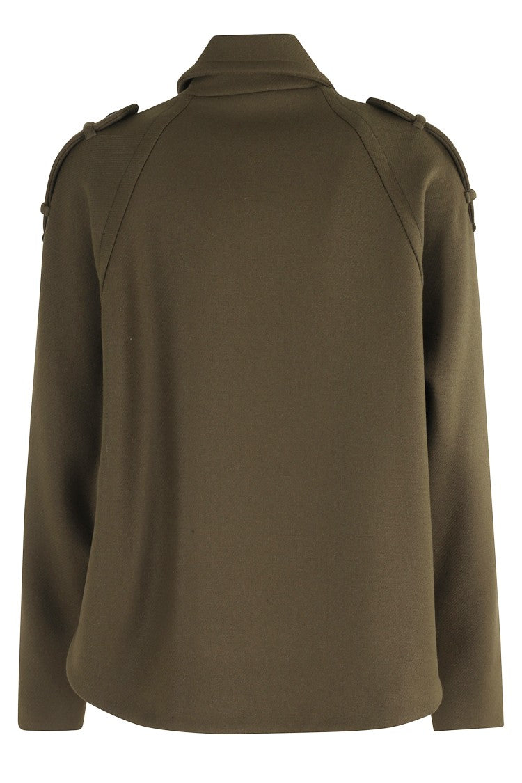 Bazar Deluxe Military-Inspired Jacket With Double-Breasted Closure