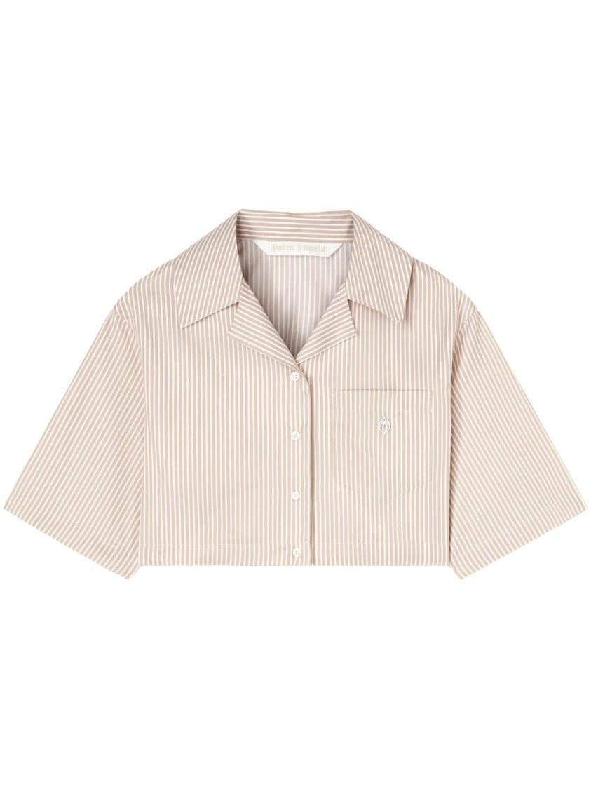 Palm Angels Cropped Cotton Shirt