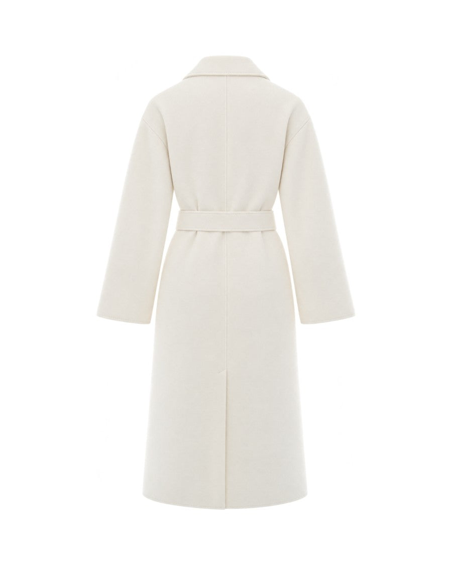 Elisabetta Franchi Butter Belted Wool Coat