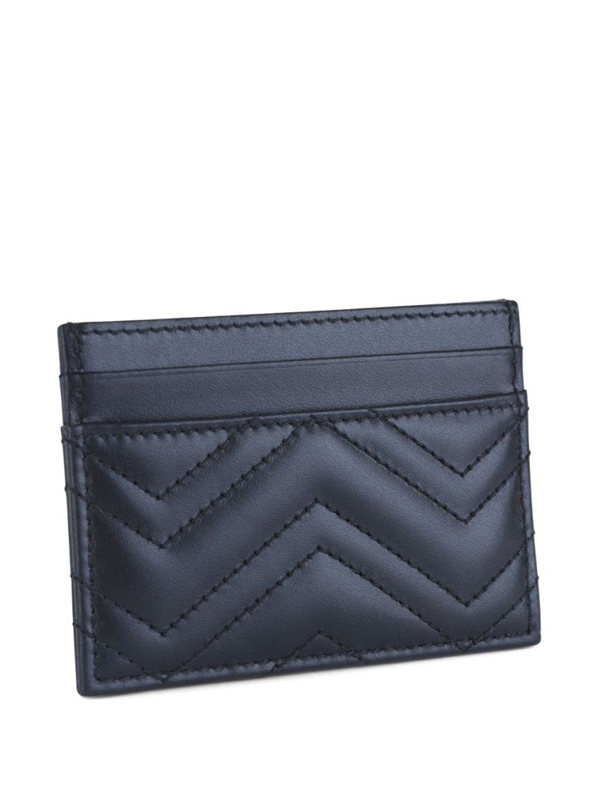 Gucci Chevron Quilted Calfskin Leather Cardholder