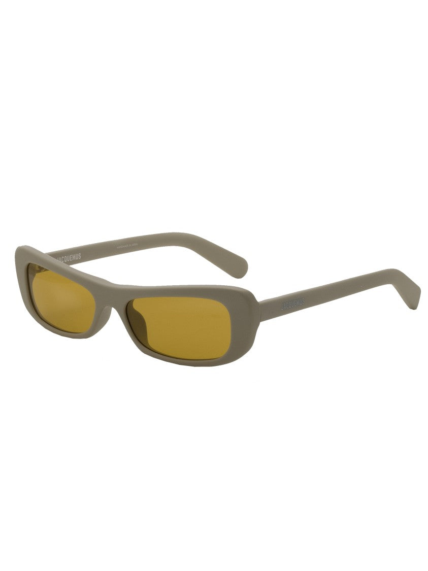 Linda Farrow X Jacquemus Angular Capri Sunglasses With Yellow Lenses And Uv Protection