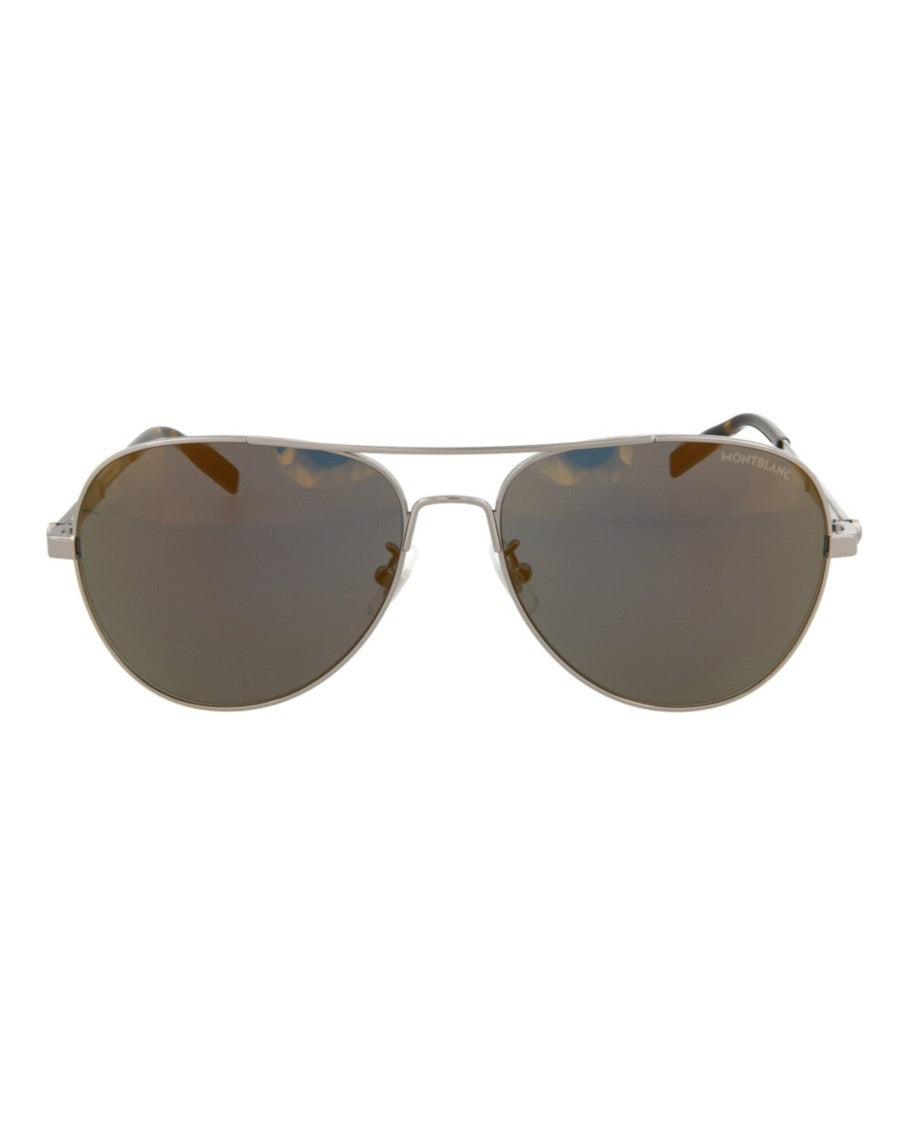 Montblanc Aviator-Frame Metal Sunglasses
