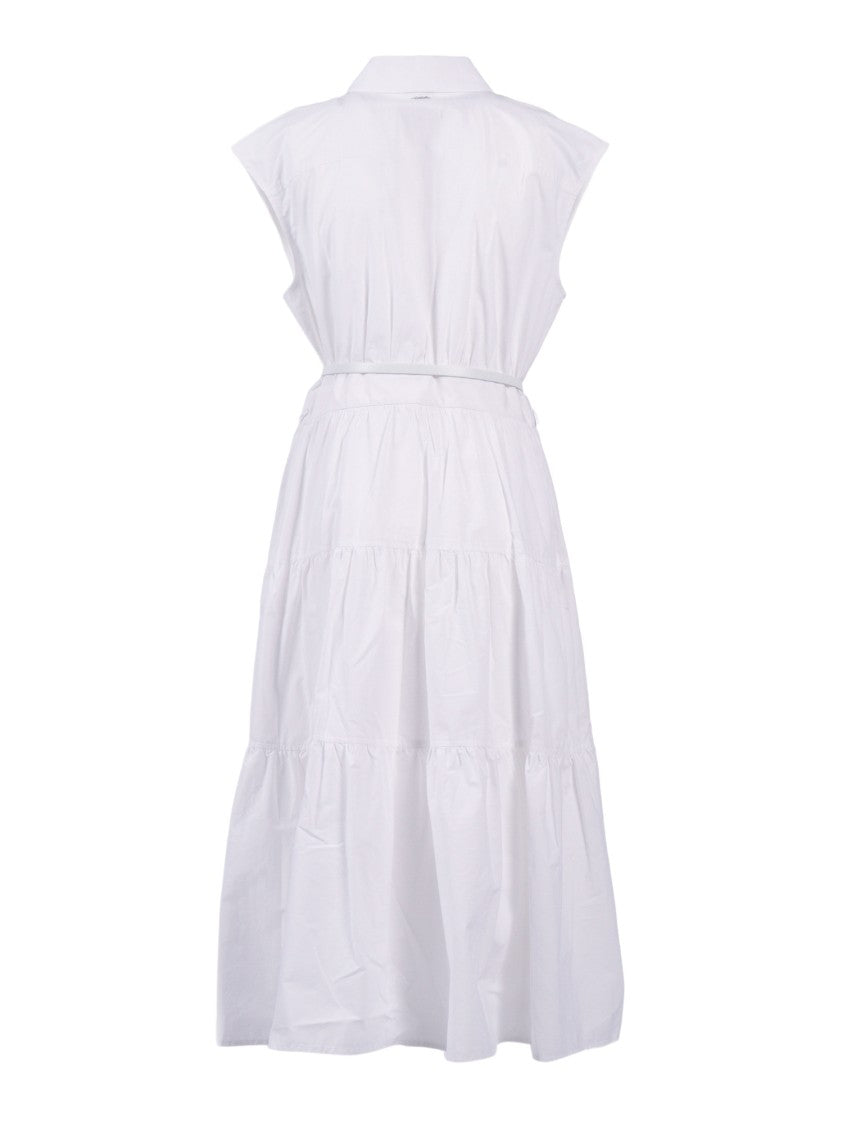 Michael Kors Poplin Midi Tiered Shirt Dress