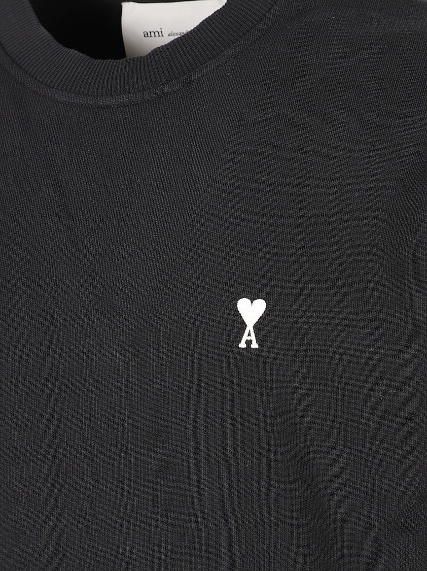Ami Paris Crewneck Sweater With Embroidered Heart Emblem