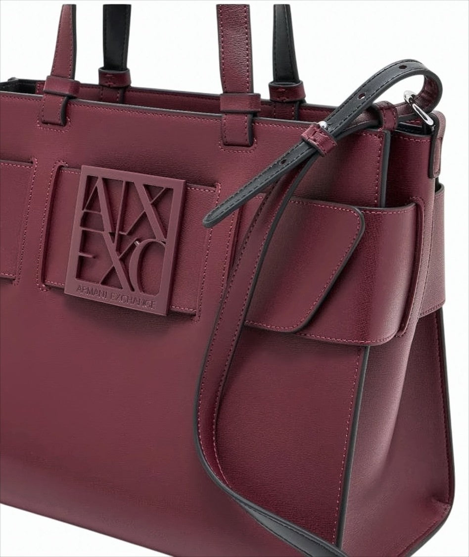 Armani Exchange Structured Shoulder Bag With Square Logo Buckle