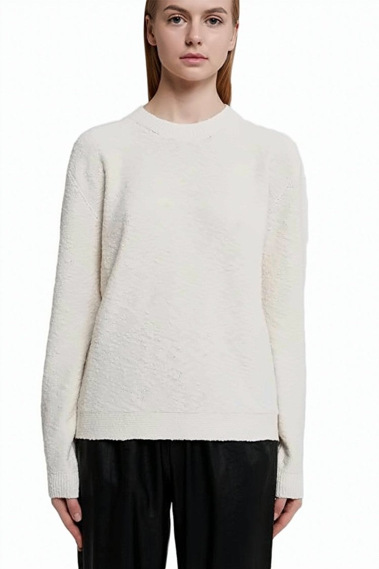 Maison Margiela Textured Knit Sweater With Classic Crew Neckline