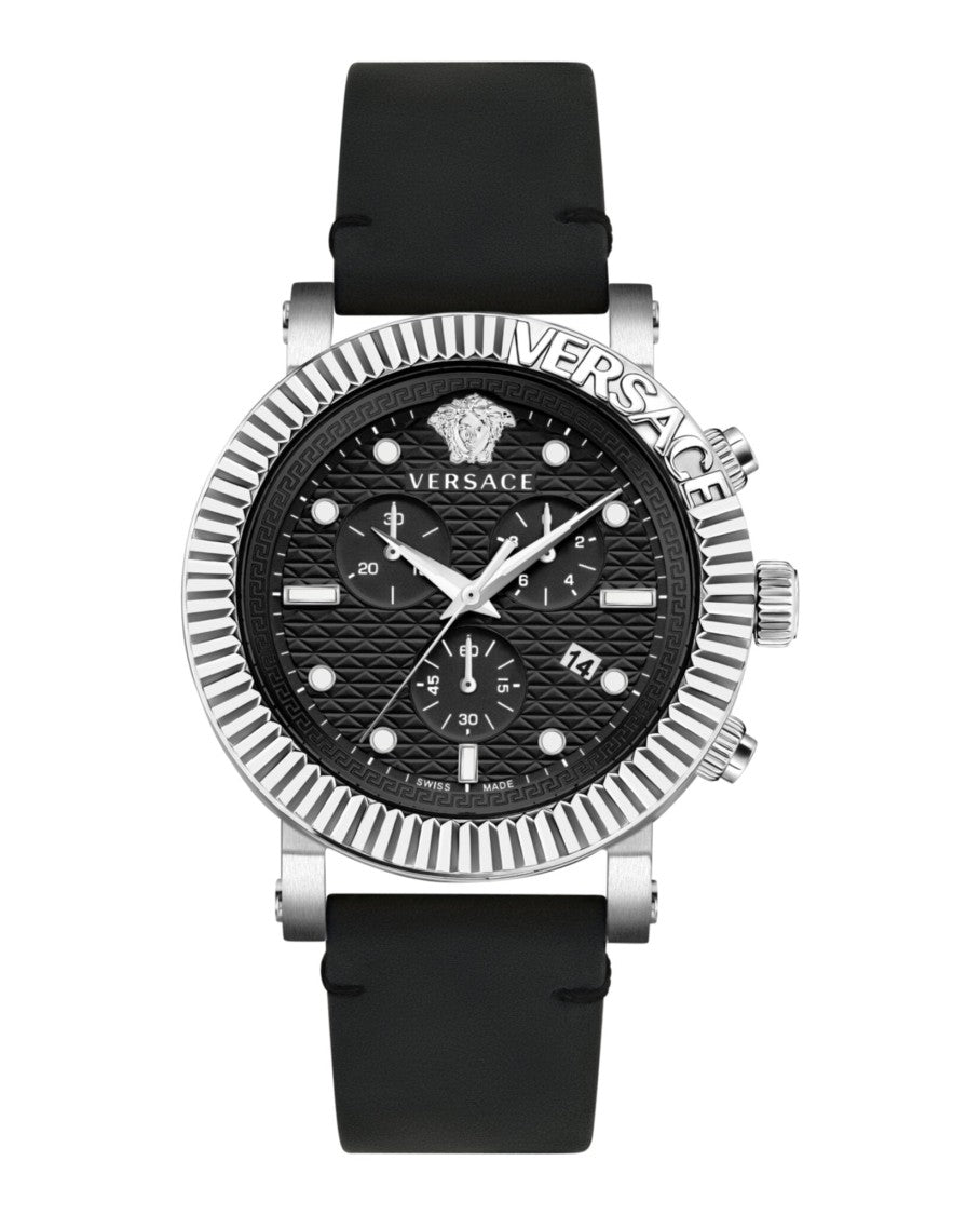 Versace V-Chrono Classic Leather Watch