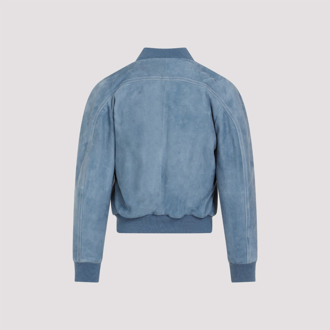 Chloé Grizzled Blue Lamb Suede Leather Jacket
