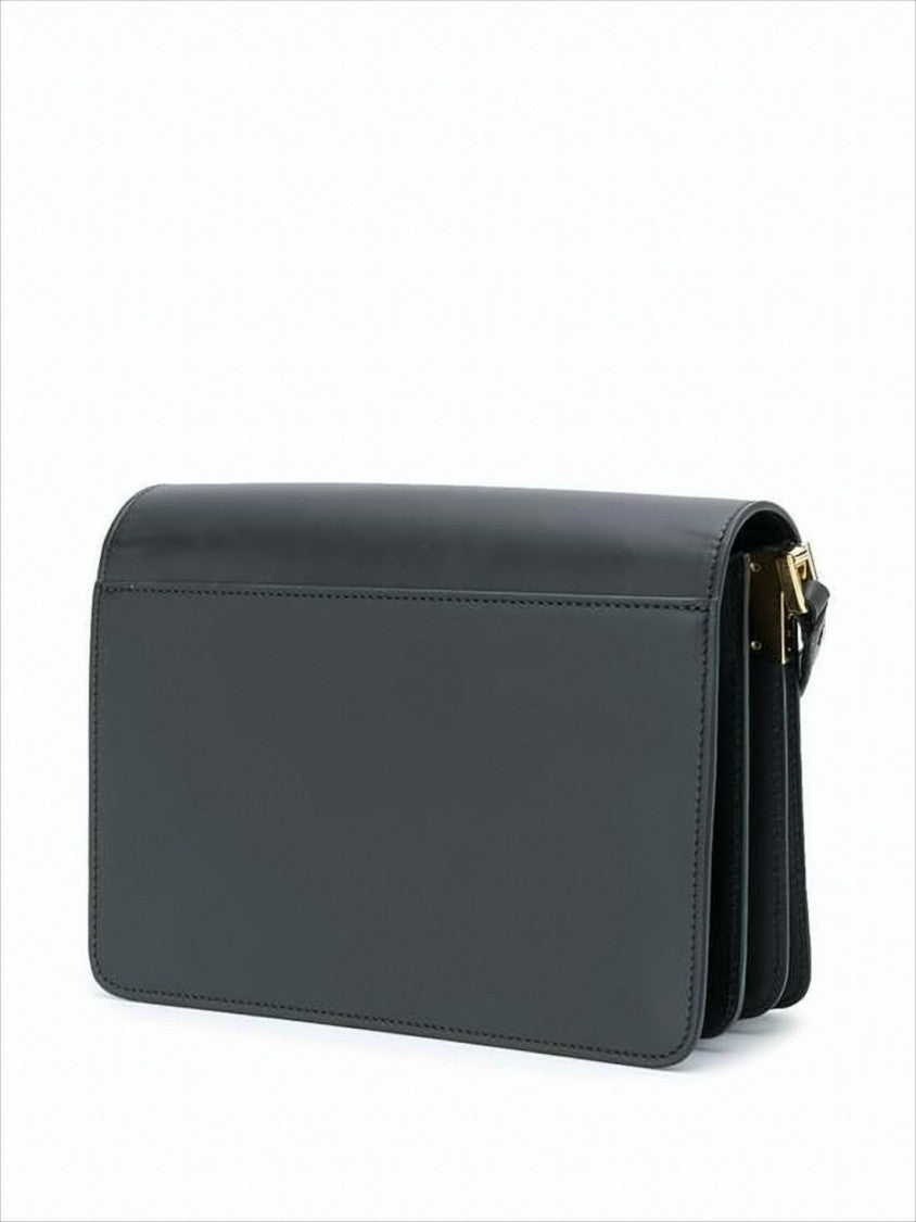 Marni Structured Black Calf Leather Crossbody Bag